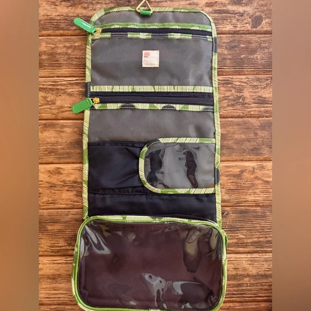 Orla Kiely Green and Black Retro Floral Zip Pouch - Picture 4 of 7